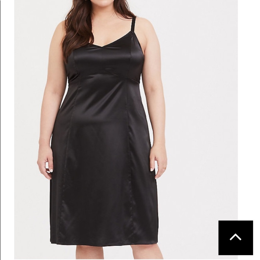 Torrid Black satin a line slip dress
